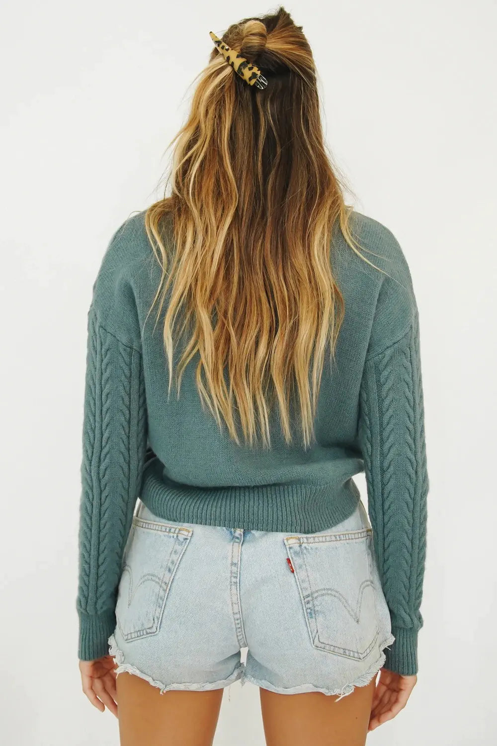 Printed Cotton Knit Sweater – Cozy Autumn/Winter Long Sleeve (One Size)