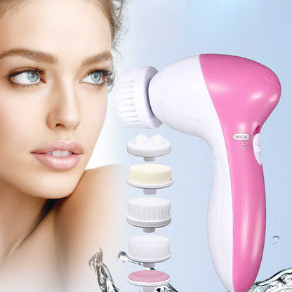 5-in-1 Electric Facial Cleansing Brush Set – Deep Clean & Exfoliation