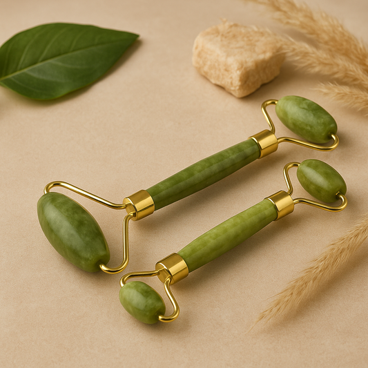 Double Head Jade Face Roller – Natural Facial Massage Tool