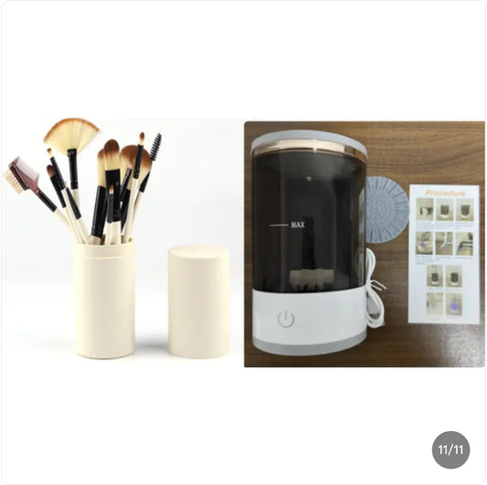 Rechargeable Makeup Brush Cleaner – Automatic Fast Wash & Dry Tool